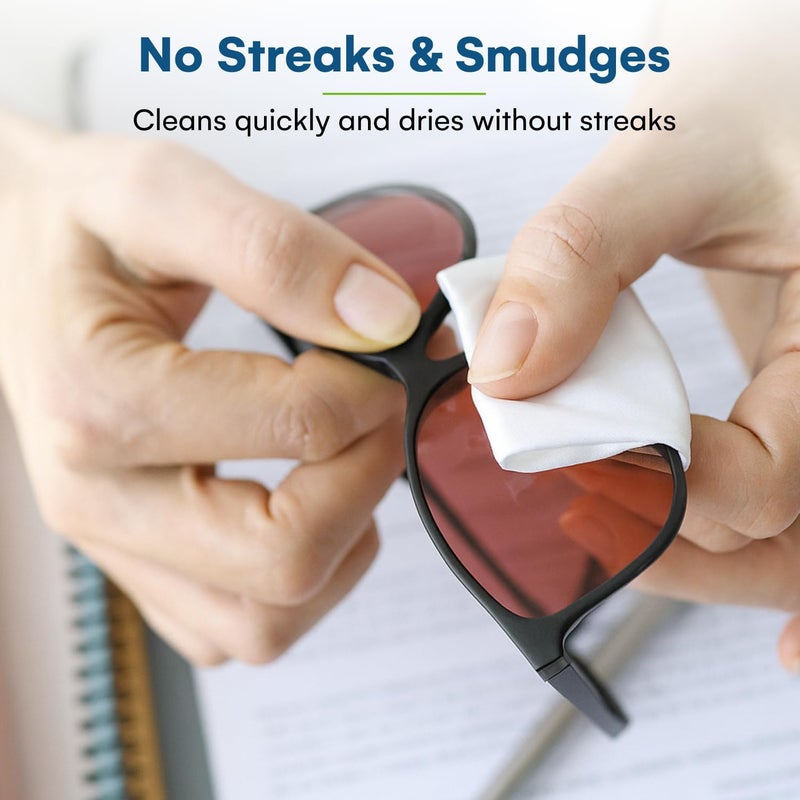 Care Touch Lens Wipes for Eyeglasses- 400 Count Individually Wrapped Pre- Moistened Wipes, 5 x 6 Inch- Camera Lens, Sunglasses and Glasses Cleaner,- Gentle and Portable for Cleaning of Optical Devices - Image 4